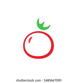 Design der Vektorillustration des Tomatenlogos