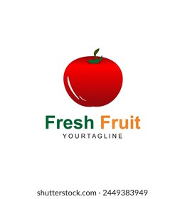 Tomato logo vector icon design. Red fresh fruit.