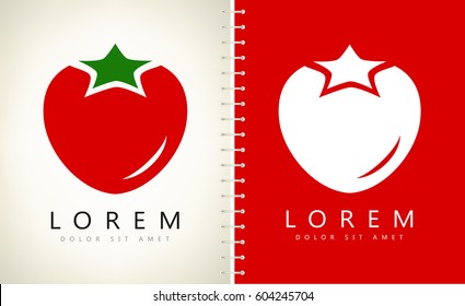 Tomato logo vegetable. Food design.
