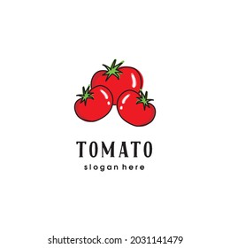 Tomato logo vintage hand-drawn, fruit illustration, fruitage symbol, vegetable sign classic and rustic, very elegant for a company.