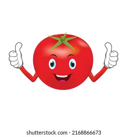 Cartero de tomate con dos manos