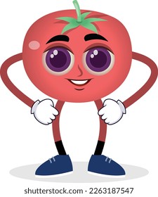 Tomato man charecter with two hands and legs