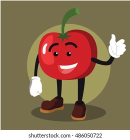 tomato man thumbs up illustration design