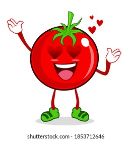 tomato mascot cartoon in vector