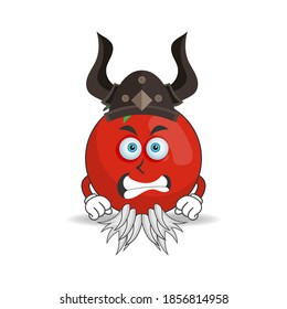 The Tomato mascot character becomes a fighter. vector illustration