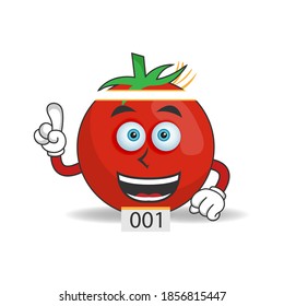 The Tomato mascot character becomes a running athlete. vector illustration