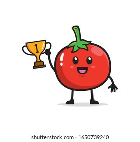 Tomato mascot character design vector