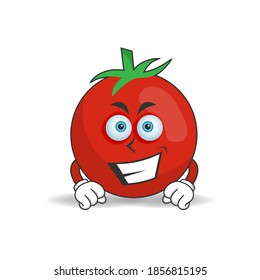 Tomato mascot character with smile expression. vector illustration