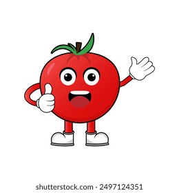 tomato mascot illustration vector. Illustration mascot isolated on white backgrounds