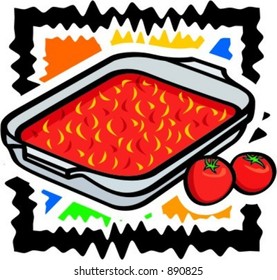 Tomato meal. Vector illustration.