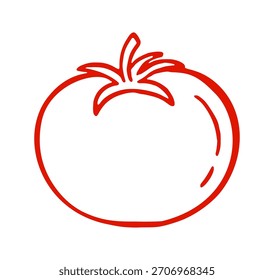 Doodle mediterráneo de tomate. Vector doodle ilustración icono aislado en blanco bg.