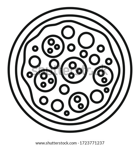 Tomato mozzarella pizza icon. Outline tomato mozzarella pizza vector icon for web design isolated on white background
