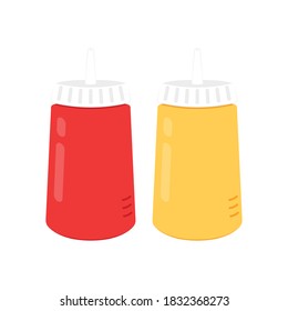 Tomato and mustard sauce vector. wallpaper. free space for text. copy space.