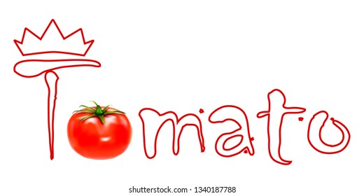 Tomato on a white background. Red tomato.100% quality or 100% natural. Print quality on a tomato.Tomato close-up.