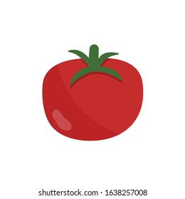 Tomato on white background. Vector illustration in trendy flat style. EPS 10.