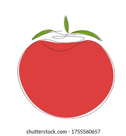 Tomato on white background, vector illustration