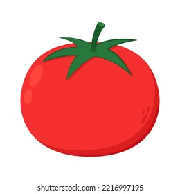 Tomato on white background. Vector illustration of fresh tomato.