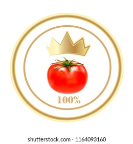 Tomato on a white background.100% quality or 100% natural. Print quality on a tomato.Tomato close-up. Red tomato.
