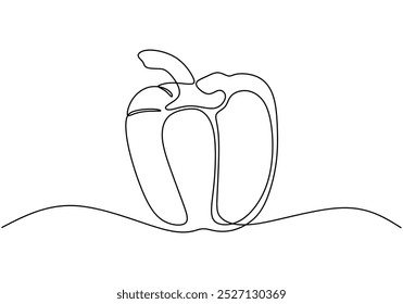 Tomate em um desenho de linha contínua. Design minimalista para produtos frescos e temas alimentares saudáveis. Ilustração desenhada à mão para cozinhar.