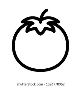 Tomato outline icon, line vector sign, linear pictogram isolated on white. Vector Illustration