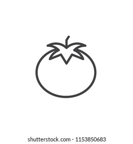 Tomato outline icon. linear style sign for mobile concept and web design. Vegetable simple line vector icon. Symbol, logo illustration. Pixel perfect vector graphics