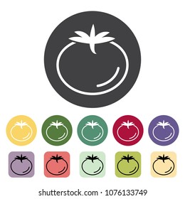 Tomato outline icons collection. Vector illustration.