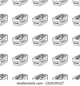 tomato pack seamless pattern isolated on white background