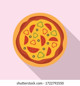 Tomato paprika pizza icon. Flat illustration of tomato paprika pizza vector icon for web design