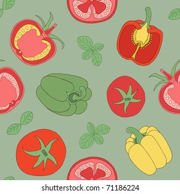 tomato and paprika seamless pattern