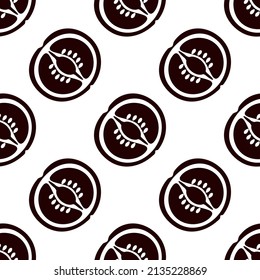 Tomato. Part, slice. Black silhouette on a white background. Seamless pattern.