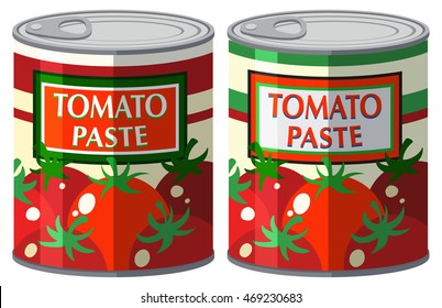 Tomato Paste In Aluminum Can Illustration