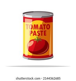 Tomato Paste Can Vector Isolated Illustration