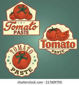 Tomato paste labels set