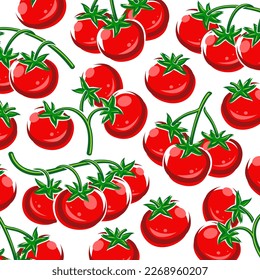 Tomato pattern background set. Collection icon tomato. Vector