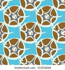 Tomato pattern on a blue background. Bright brown tomatoes, juicy flesh. Seamless texture. Suitable for packaging, labels, business cards, Wallpaper, and fabrics. Vector, EPS 10