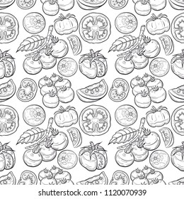 tomato pattern on white background