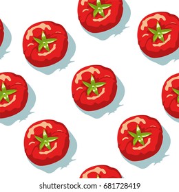 tomato pattern on white background. Vector illustration.