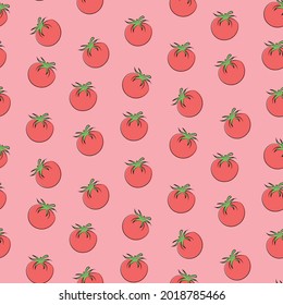 Tomato Pattern Seamless Vector Pink Background