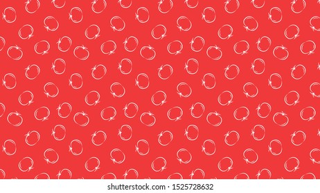 Tomato pattern wallpaper. Tomato doodle symbol. background.