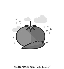 Tomato and pepper icon in flat outlined grayscale style. Vector illustration.