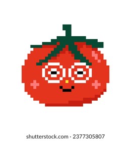 tomato pixel art design illustration 