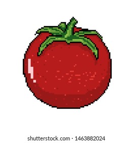 tomato with pixel art style. EPS 10