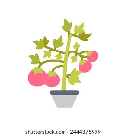 Tomatenpflanzen-Ikone in der Vektorgrafik. Firmenzeichen