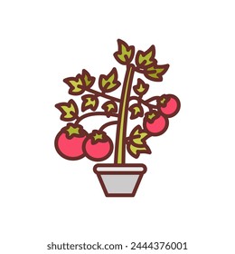 Icono de la planta de tomate en Vector. Logotipo