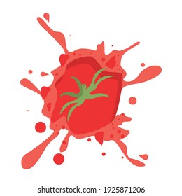 tomato popped splash isolated icon vector illustration design