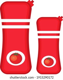 Tomato pouch, illustration, vector on a white background.