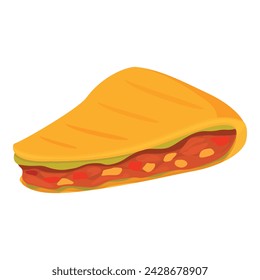 Tomato quesadilla icon cartoon vector. Menu breakfast. Mexican meal