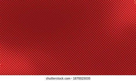 Tomato red  color pop art dotted gradient pattern horizontal vector . Halftone dots  texture glitch Background 
