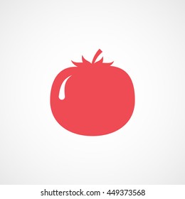 Tomato Red Flat Icon On White Background