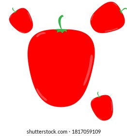 Tomato Red Fresh Cartoon Vector